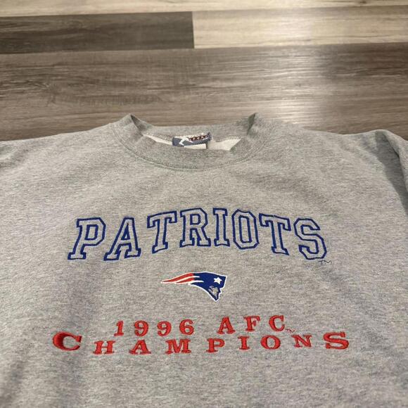 vintage New England patriots AFC Champions sweatshirt XL 96 - Picture 2 of 7